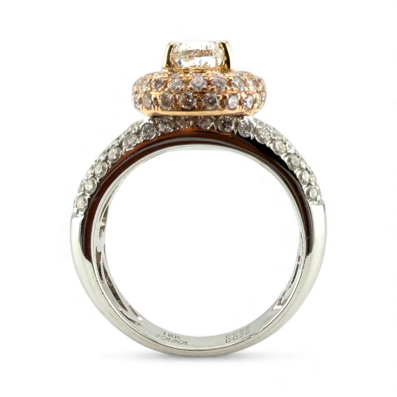 18K 2-Tone I1 H 1.09CT/1.5CTW Diamond Pear Engagement Ring