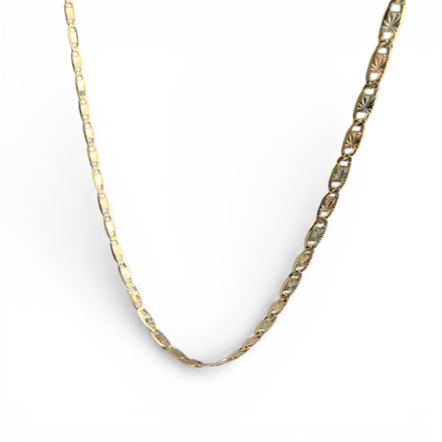 3-Tone 14K 18” Valentino Chain