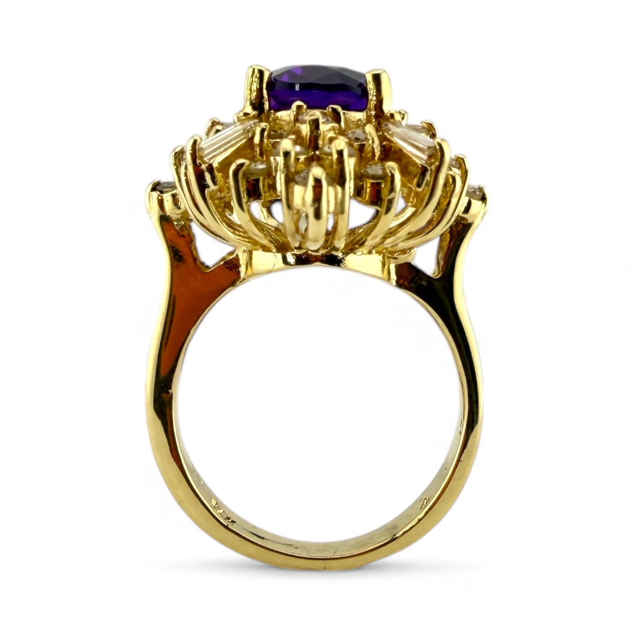 Yellow 14K Amethyst & 1CTW Diamond Ring