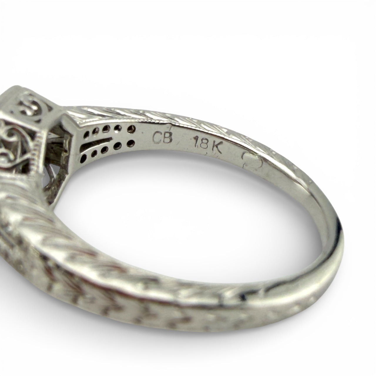 White 18K 1.16CT I1 K & .18CTW Diamond Ring