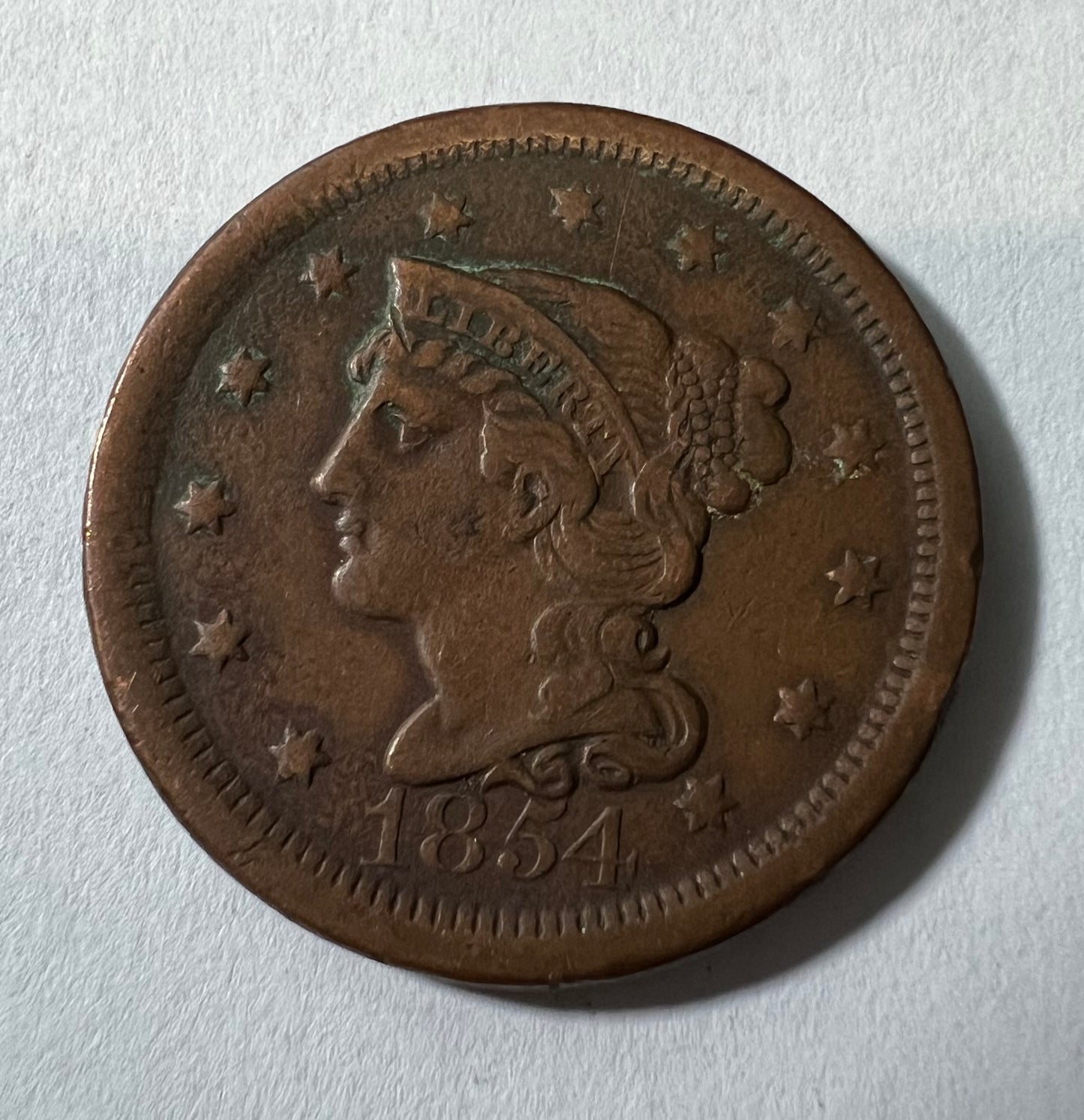 1854 Large Cent VF-25