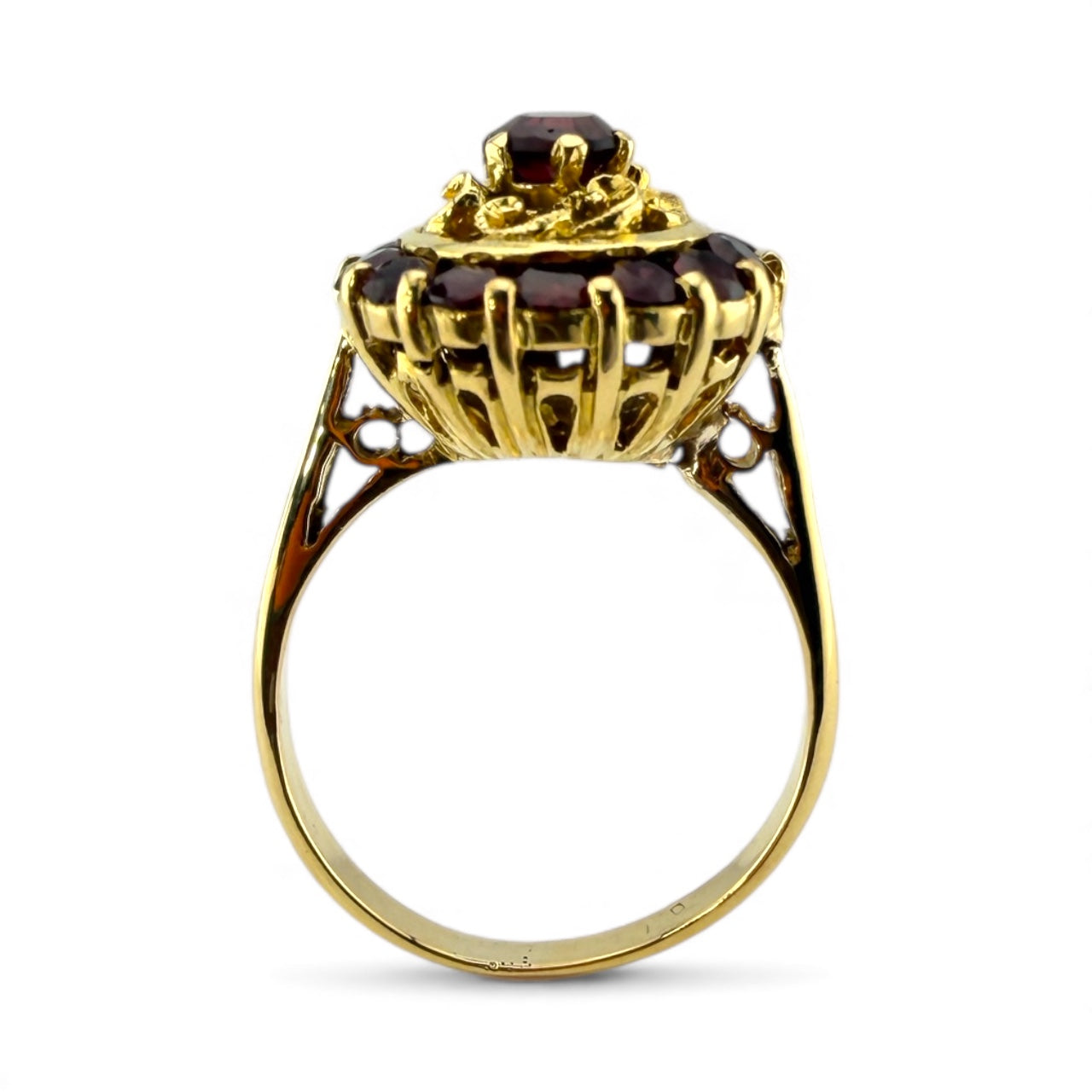 Yellow 18K Garnet Ring