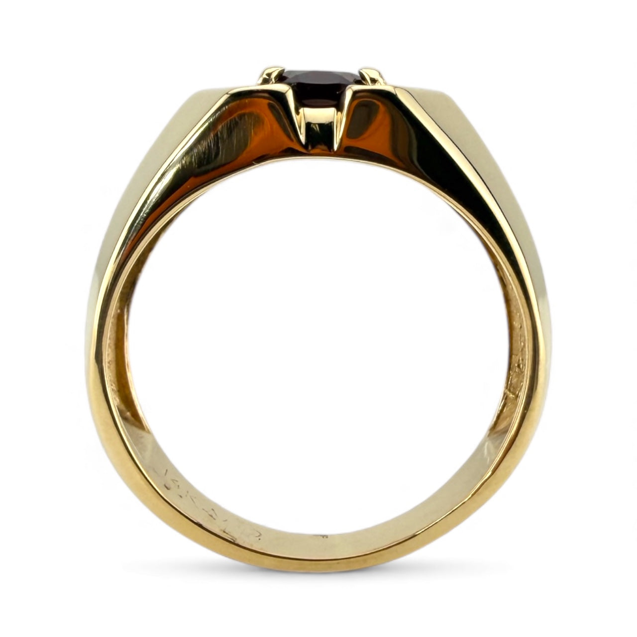 Yellow 14K Garnet Ring