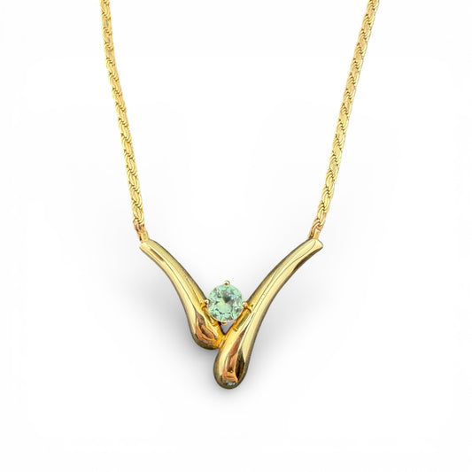 Yellow 14K Aquamarine Necklace