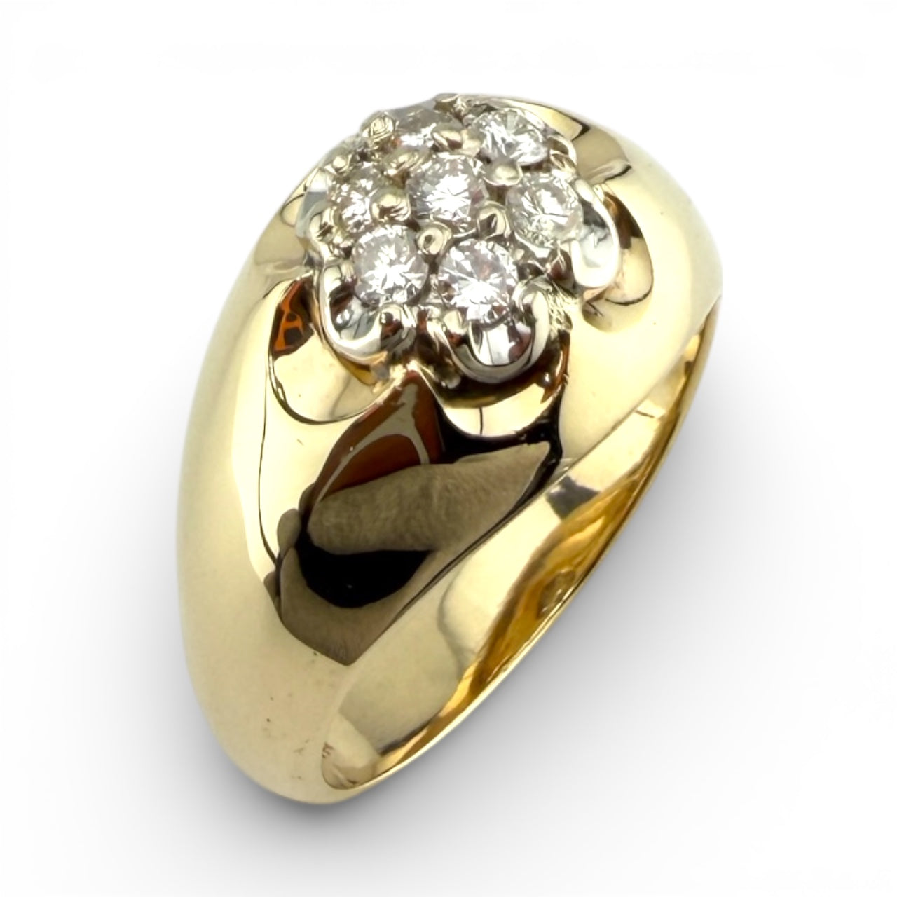 Yellow 14K .36CTW Diamond Cluster Ring