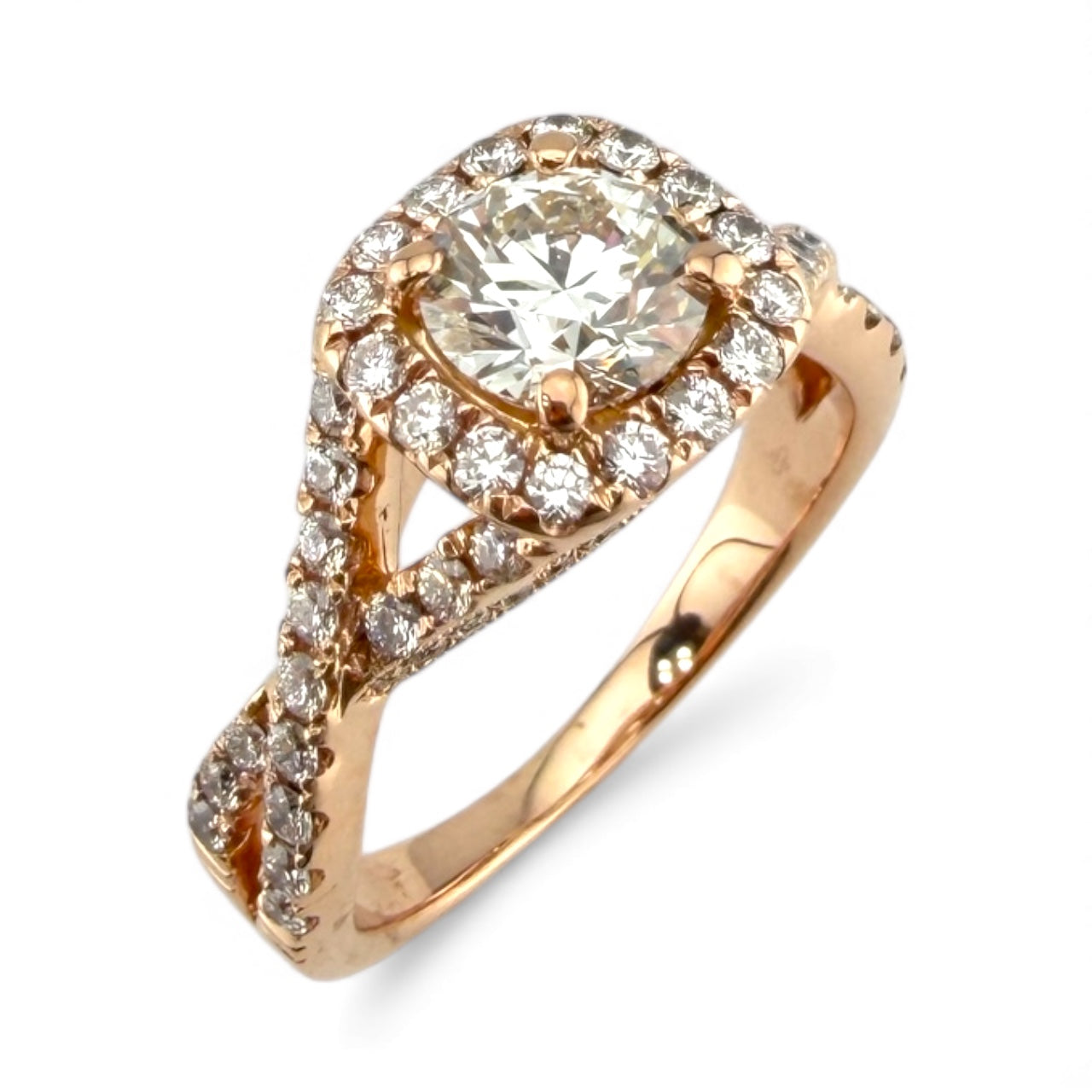14K Rose Gold VS2 I .70CT/.60CTW Diamond Engagement Ring