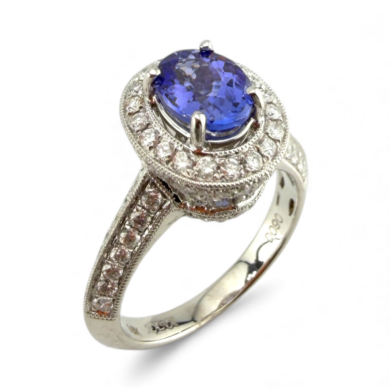 White 18K 1.27CT Tanzanite & .90CTW Diamond Ring