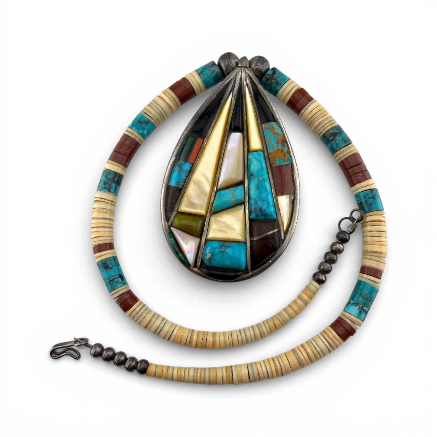 Sterling Silver Turquoise & Multi-Stone Necklace
