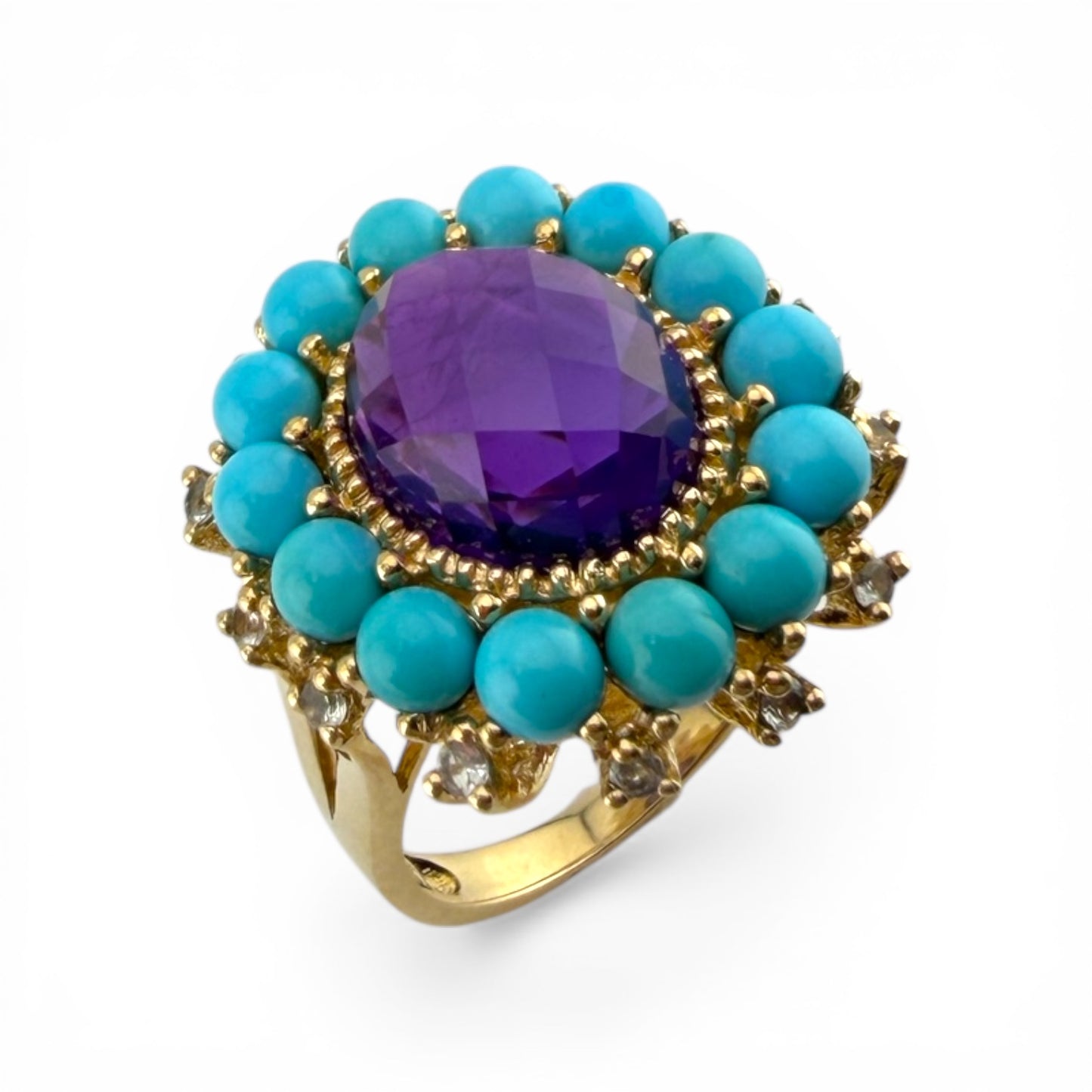10K Turquoise & Amethyst Ring