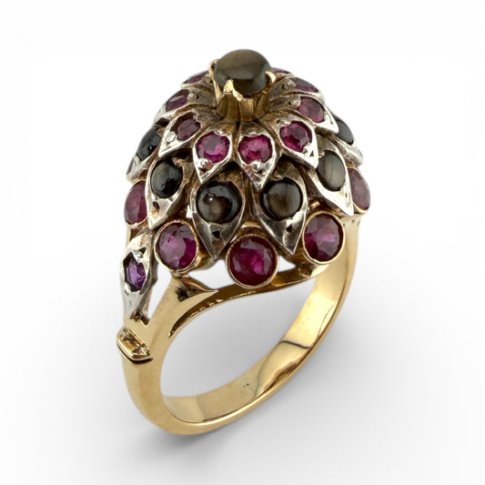 Yellow 10K Vintage Ruby & Star Sapphire Ring