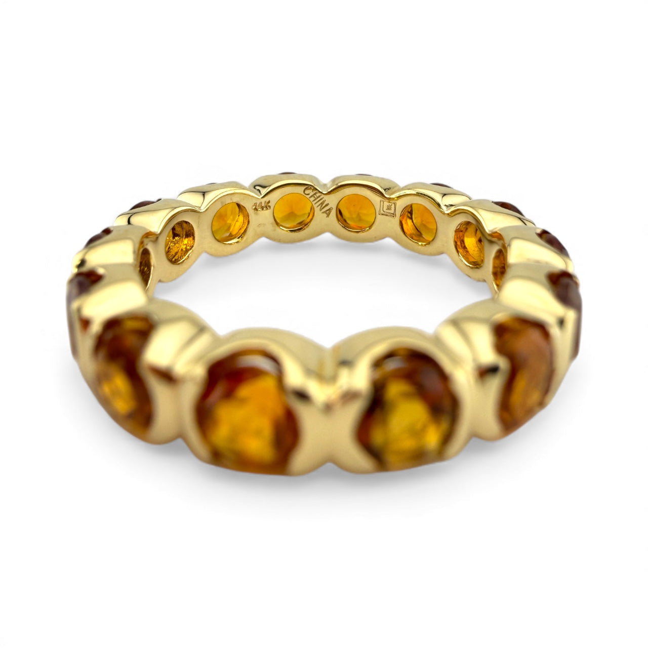 Yellow 14K Eternity Citrine Ring