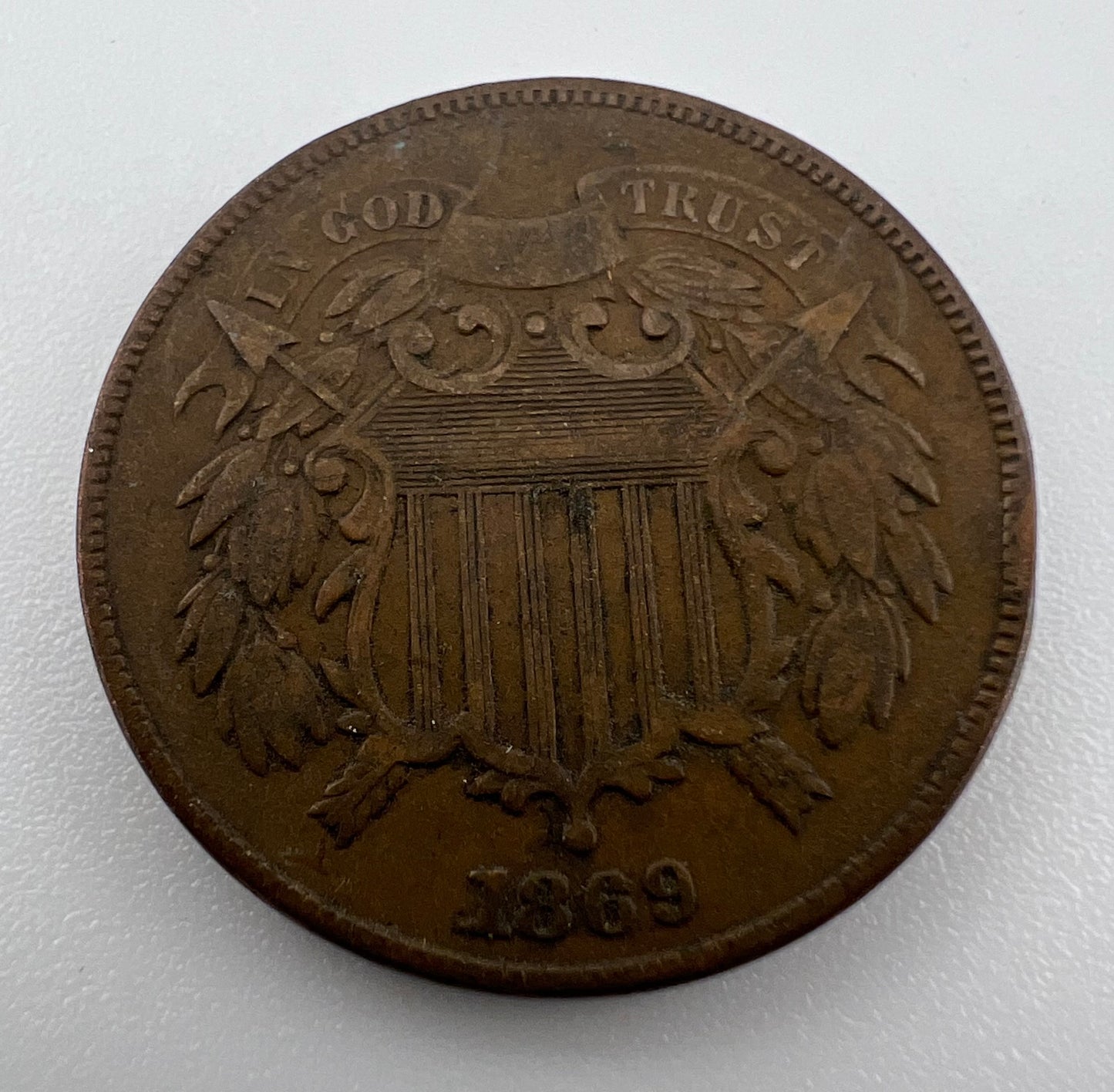 1869 2 Cents F-12