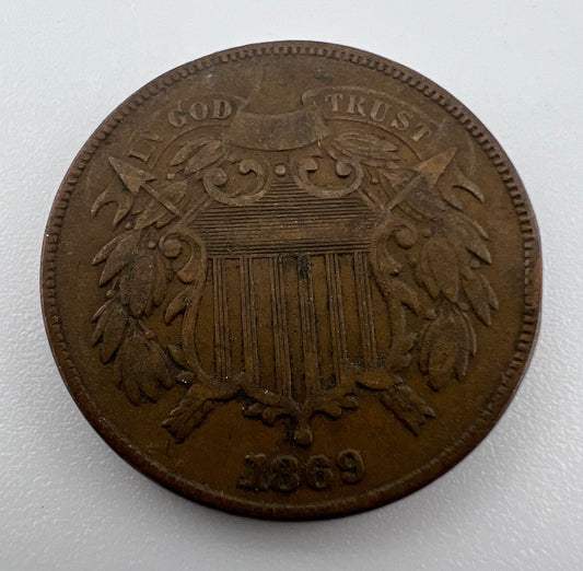 1869 2 Cents F-12