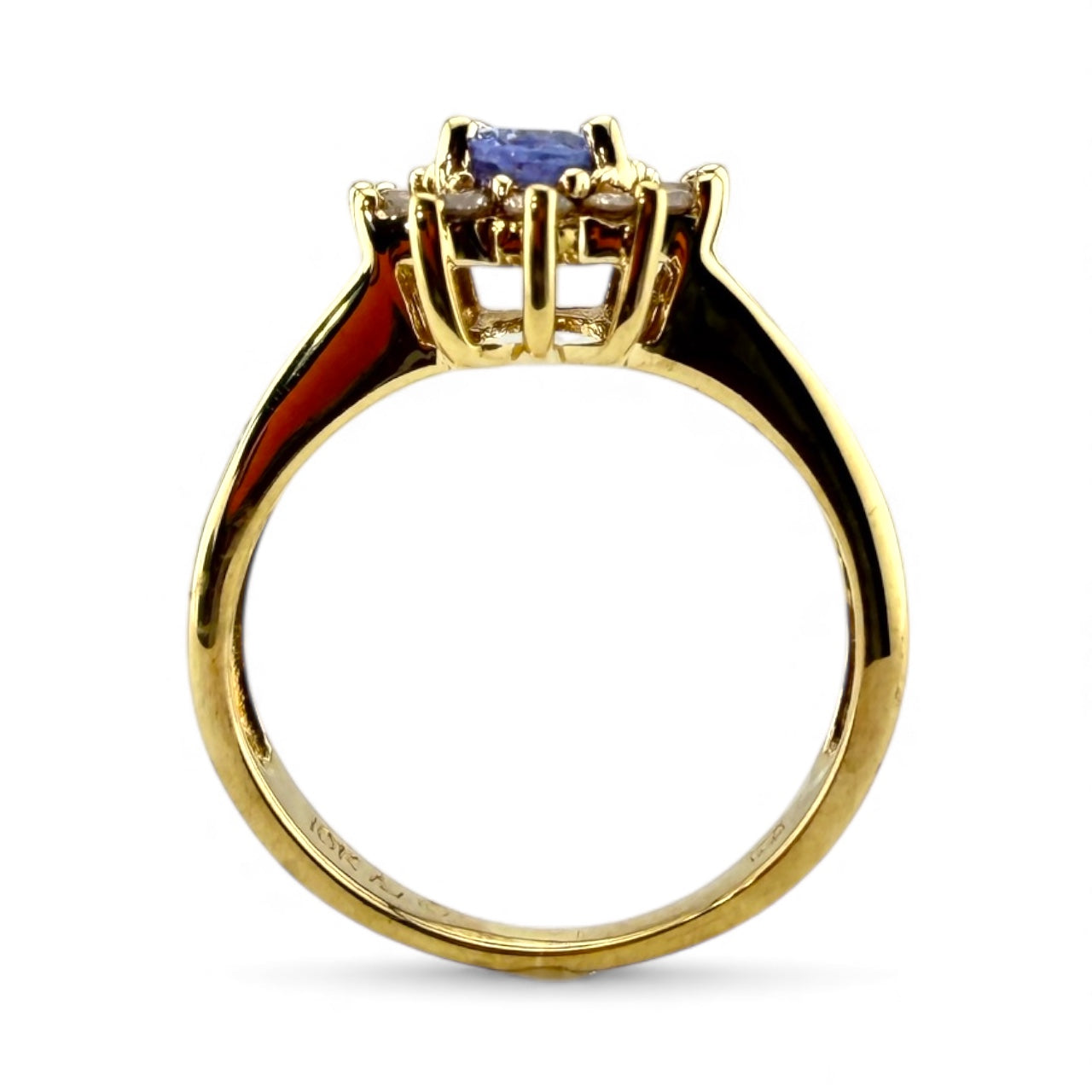 Yellow 10K Tanzanite & .25CTW Diamond Ring