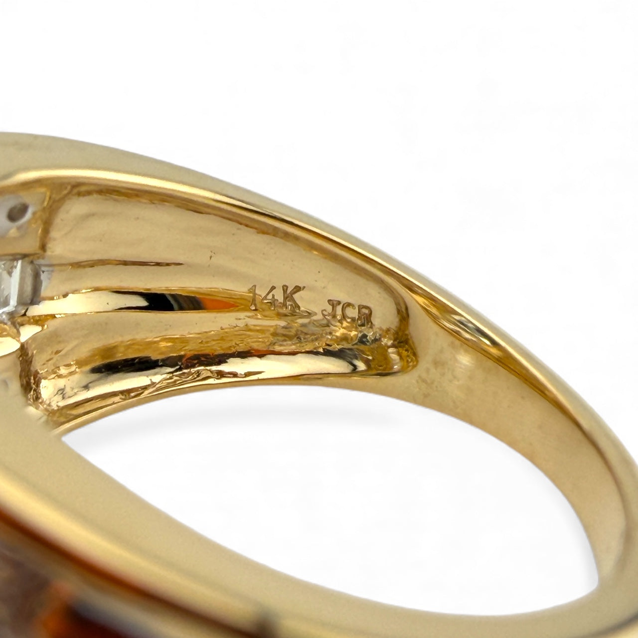 Yellow 14K Blue Topaz & .35 CTW Diamond Ring