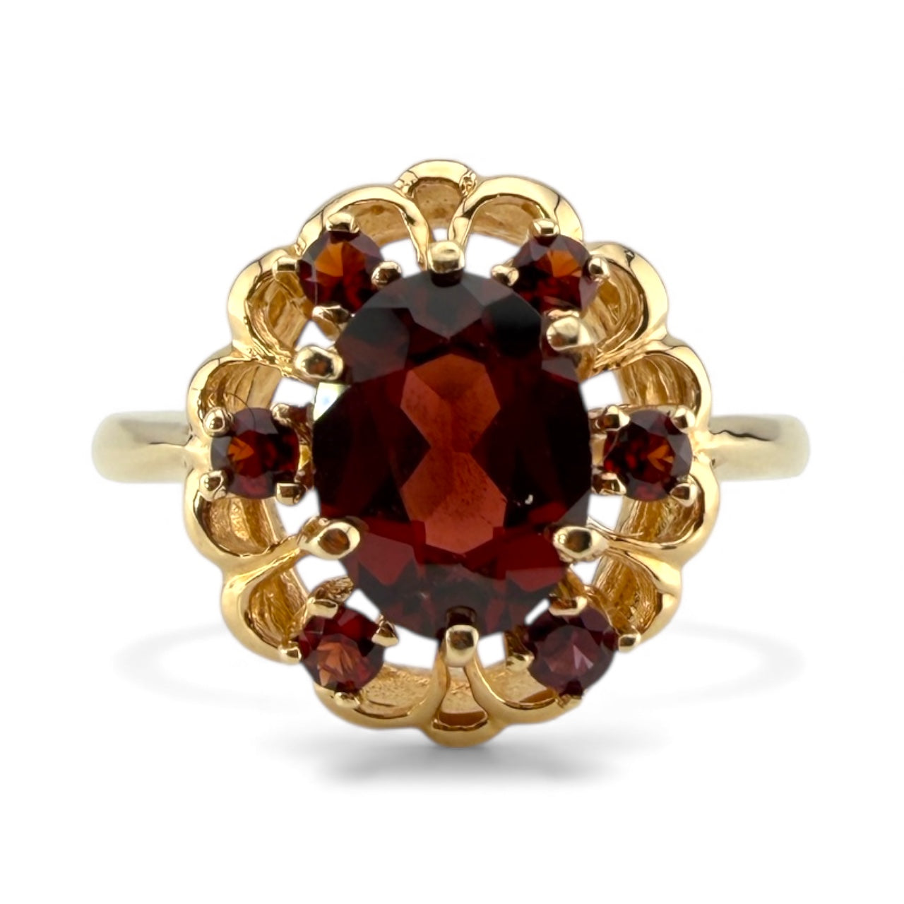 Yellow 10K Garnet Ring