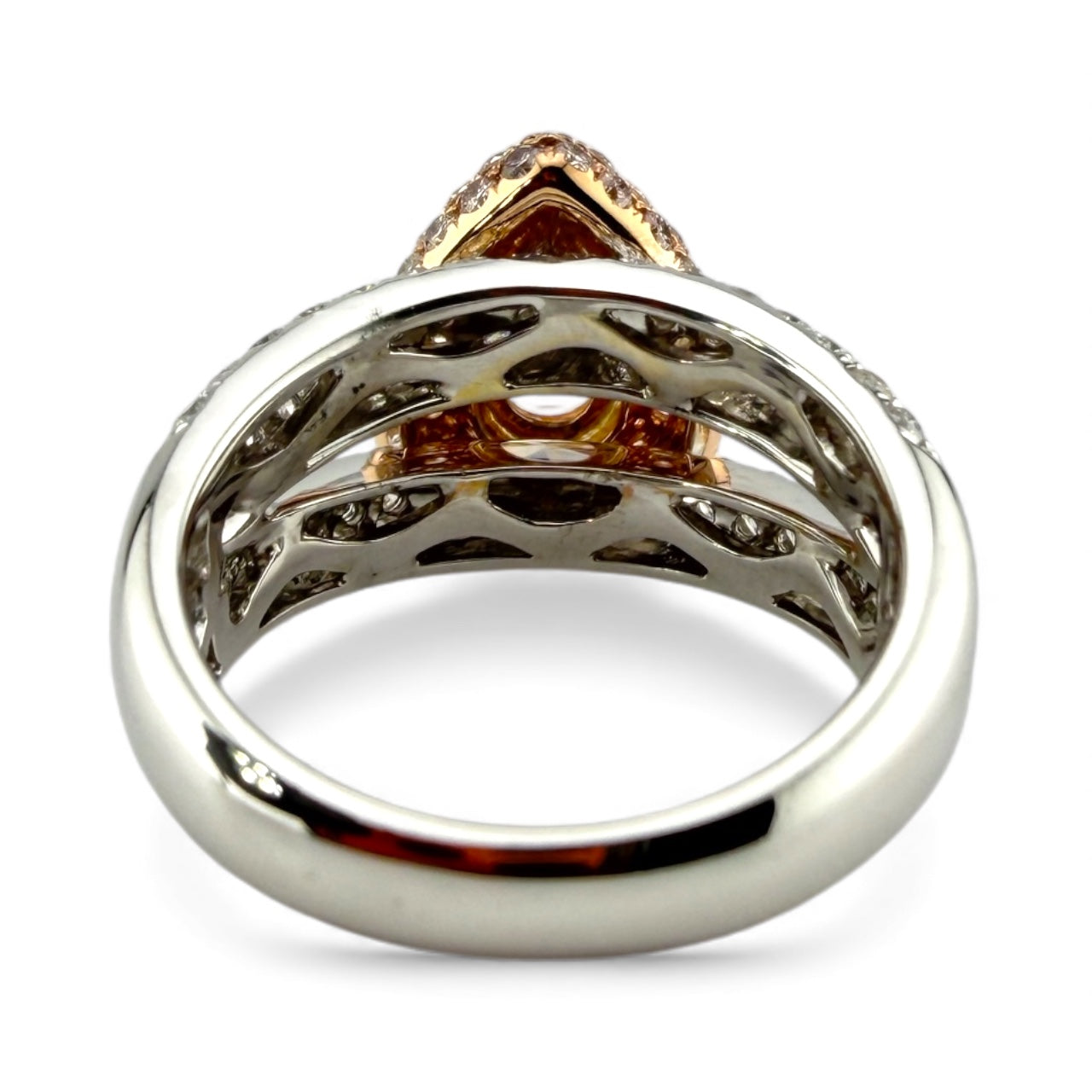 18K 2-Tone I1 H 1.09CT/1.5CTW Diamond Pear Engagement Ring