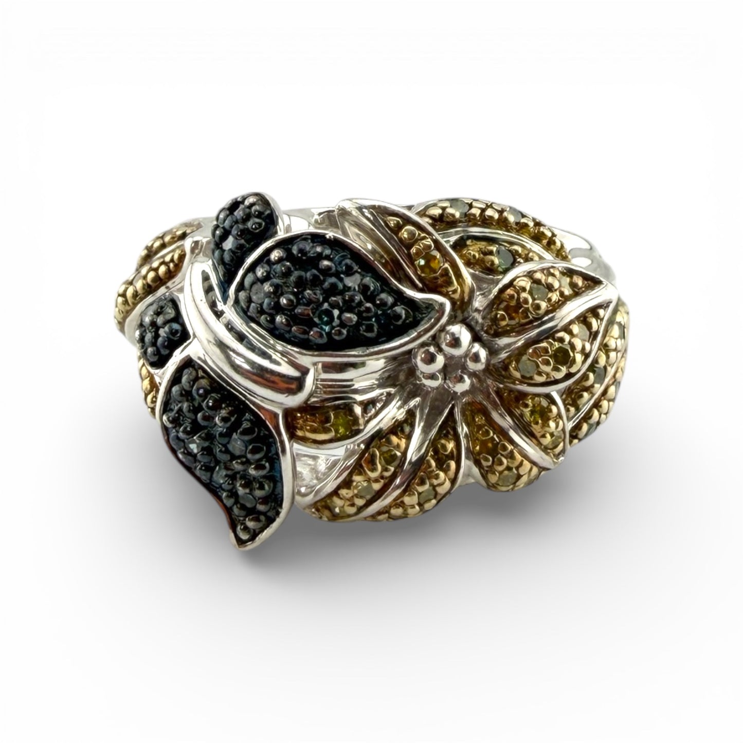 Sterling Silver & .25CTW Diamond Ring