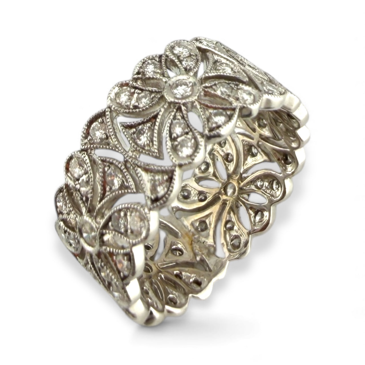 White 14K .92CTW Diamond Eternity Band