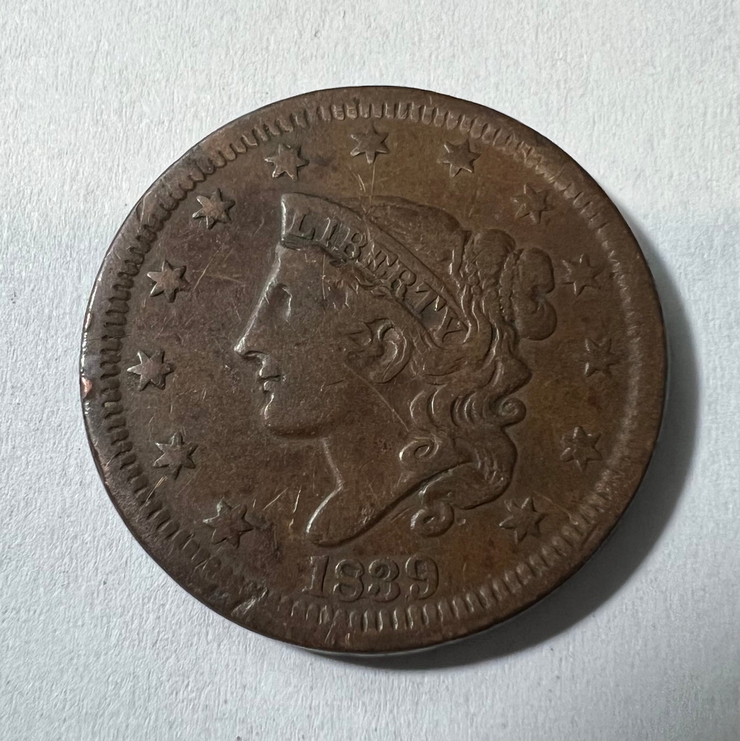 1839 Large Cent VF-20