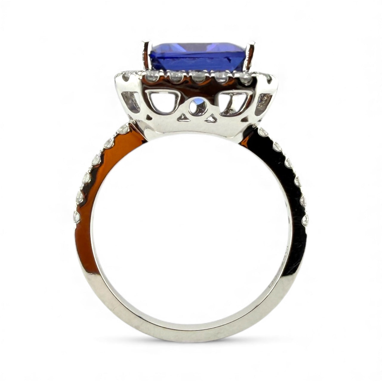 White 18K 4.38CT Tanzanite & .724CTW Diamond Ring