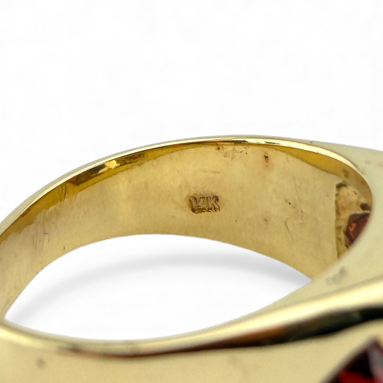 Yellow 14K Citrine & Garnet Ring