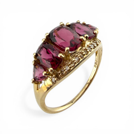 Yellow 10K Tourmaline & .13CTW Diamond Ring