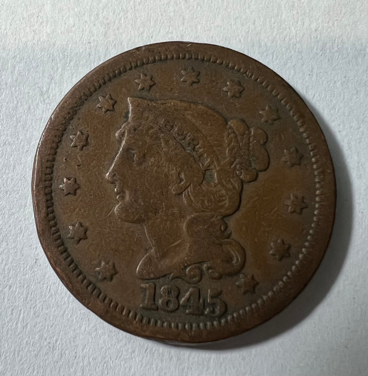 1845 Large Cent VF-20