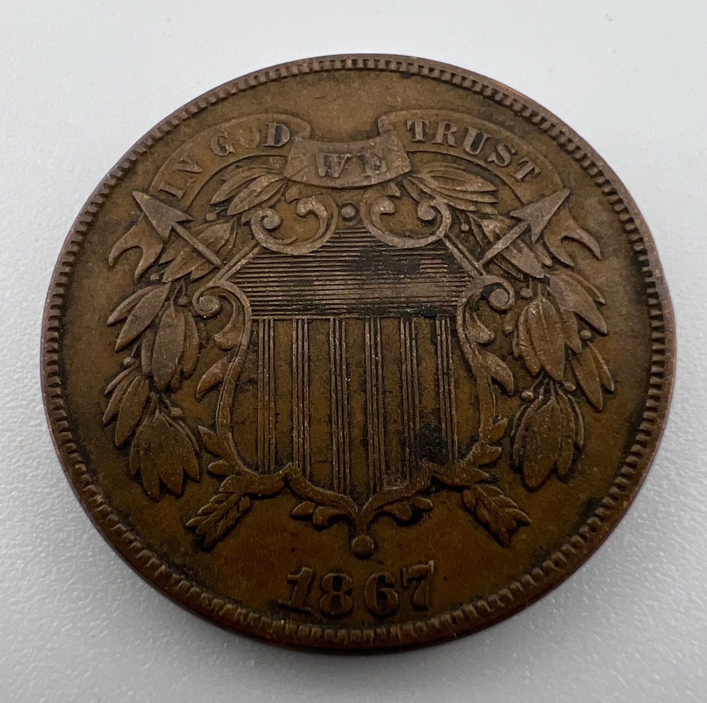 1867 2 Cents VF-30