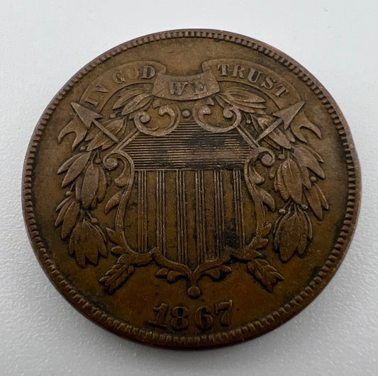 1867 2 Cents VF-30