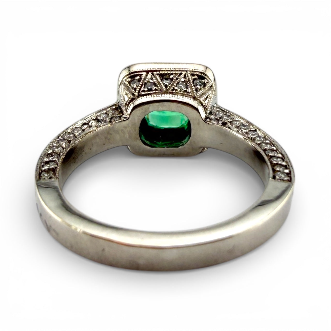 White 14K .95CT Emerald & .87CTW Diamond Ring