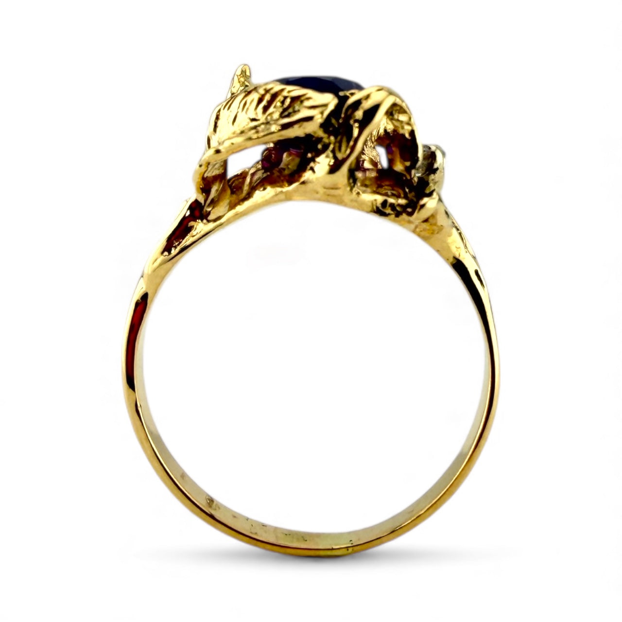 Yellow 14K Amethyst & .10CT Diamond Ring