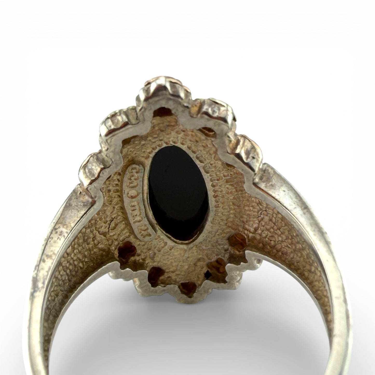 Sterling Silver & 12K Yellow Gold w/Onyx Ring