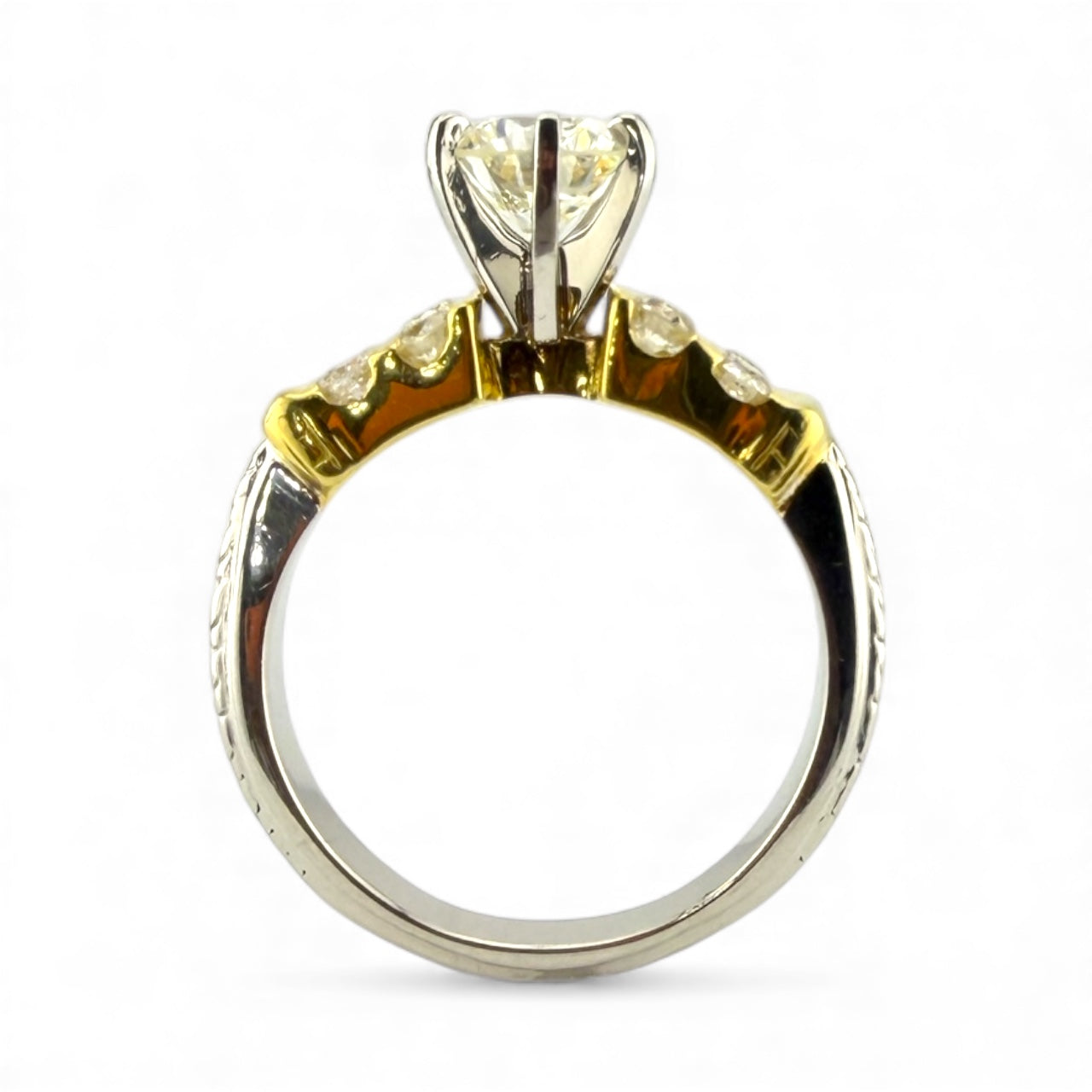 Platinum & 18K Yellow Gold VS1 K 1.08CT/.40CTW Diamond Engagement Ring