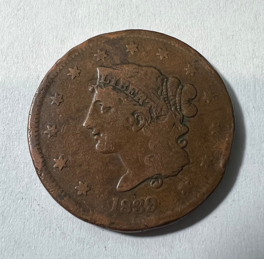 1839 Large Cent VG-10