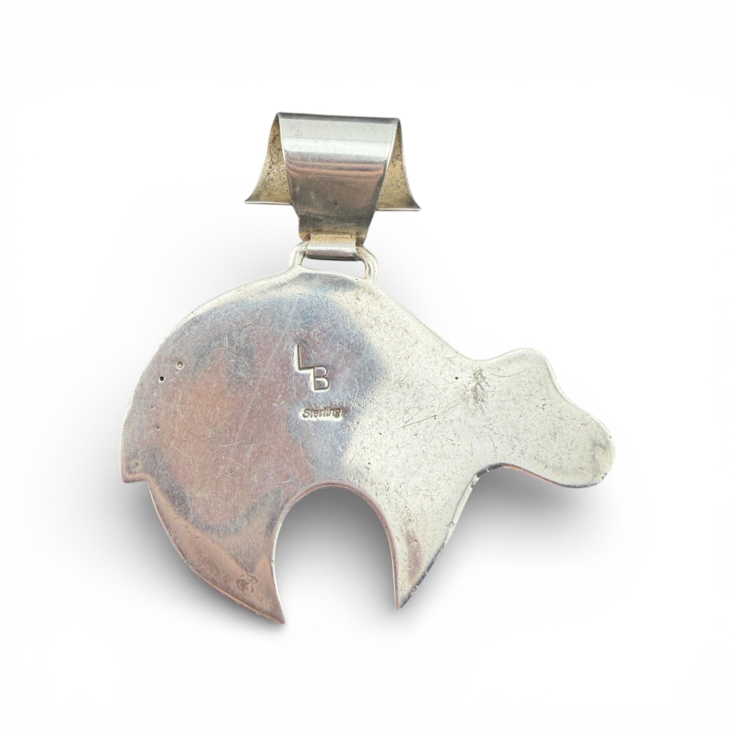 Sterling Silver Multi-Stone Bear Pendant