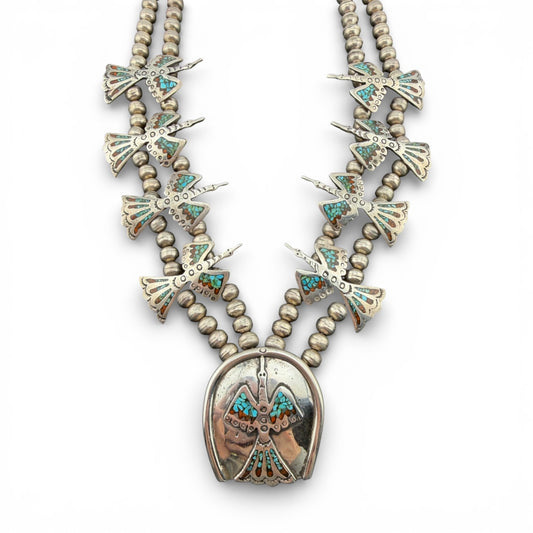 Sterling Silver Turquoise Navajo Necklace
