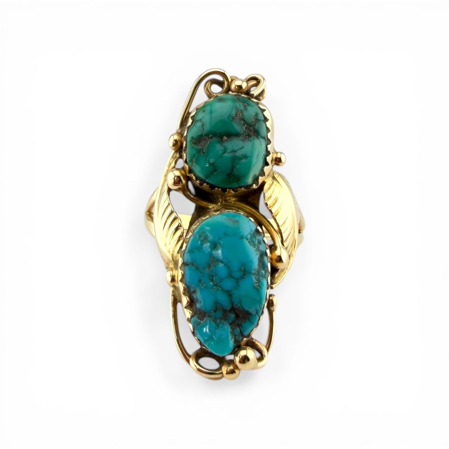 14K Native American Turquoise Ring