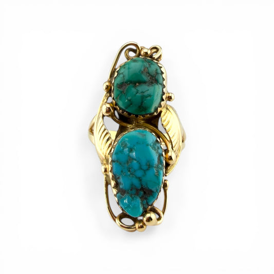 14K Native American Turquoise Ring