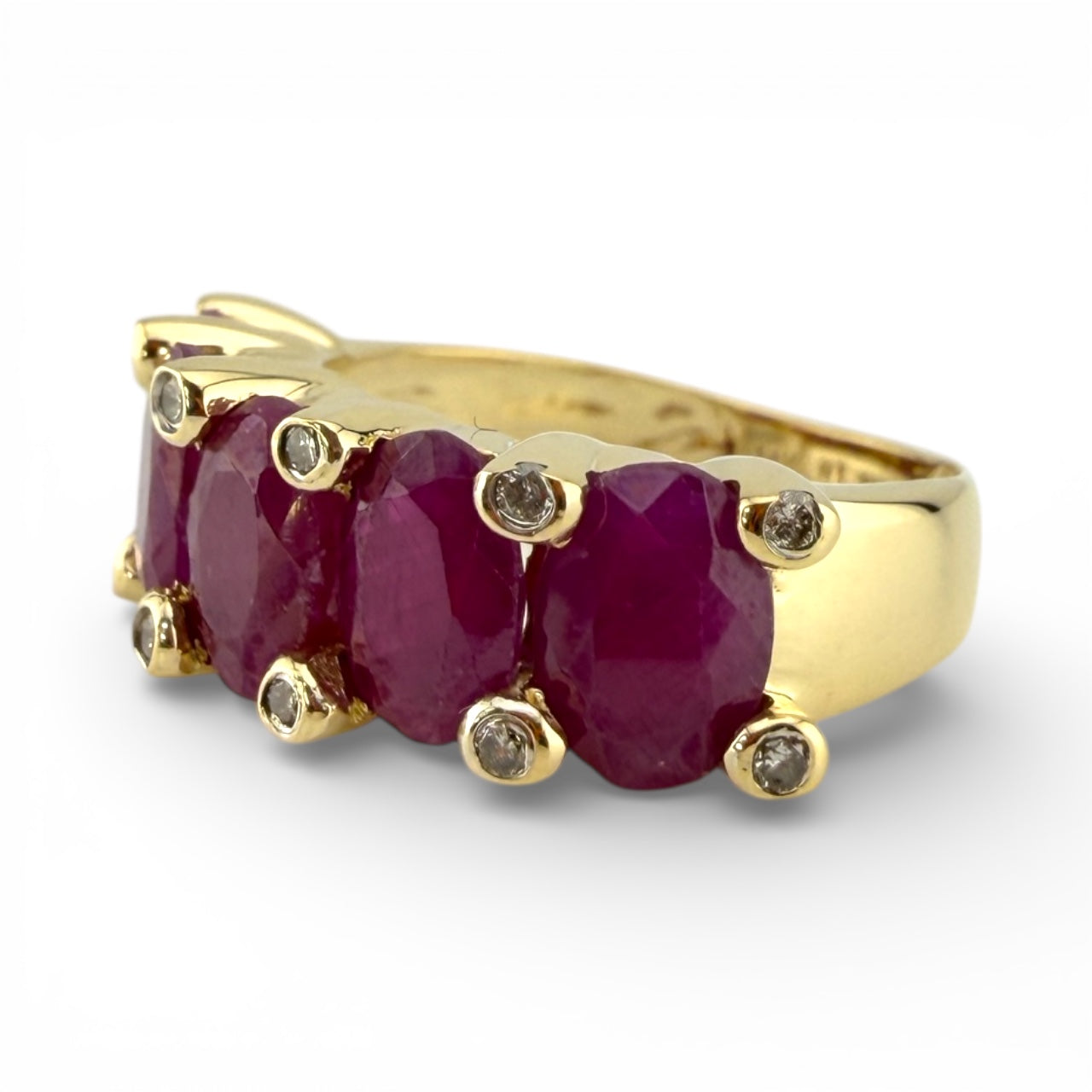 Yellow 14K 5CTW Ruby & Diamond Ring