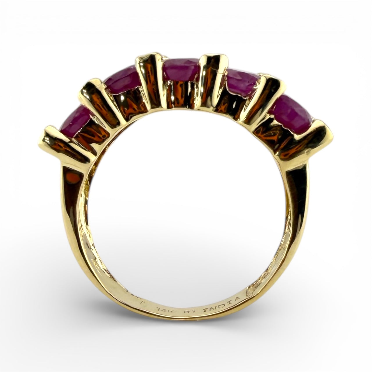 Yellow 14K 5CTW Ruby & Diamond Ring