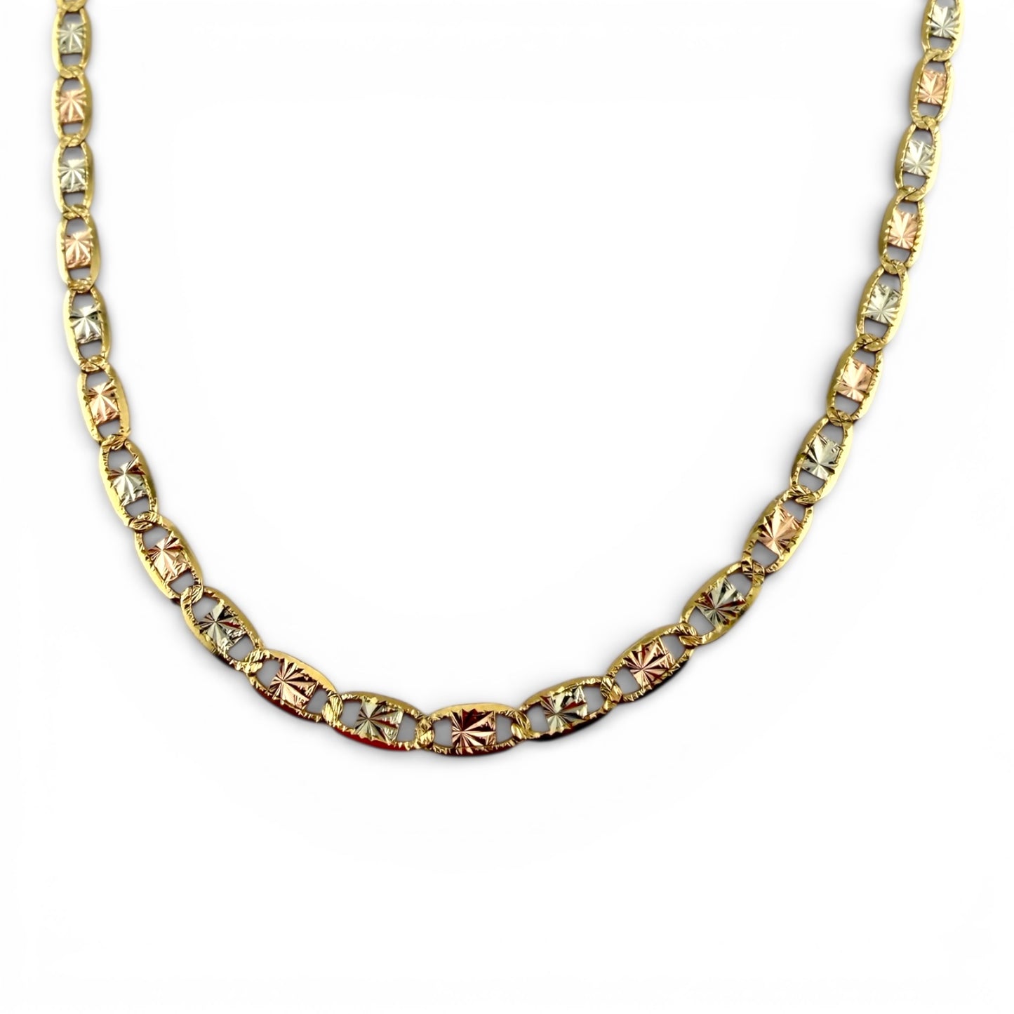 3-Tone 14K 18” Valentino Chain