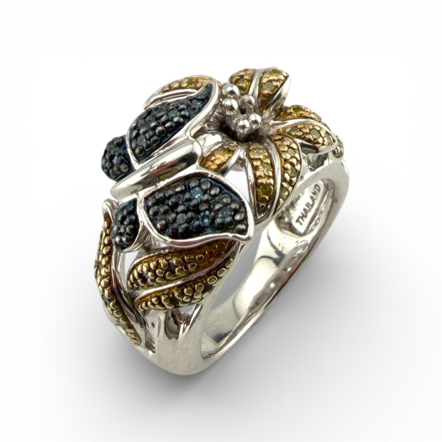 Sterling Silver & .25CTW Diamond Ring
