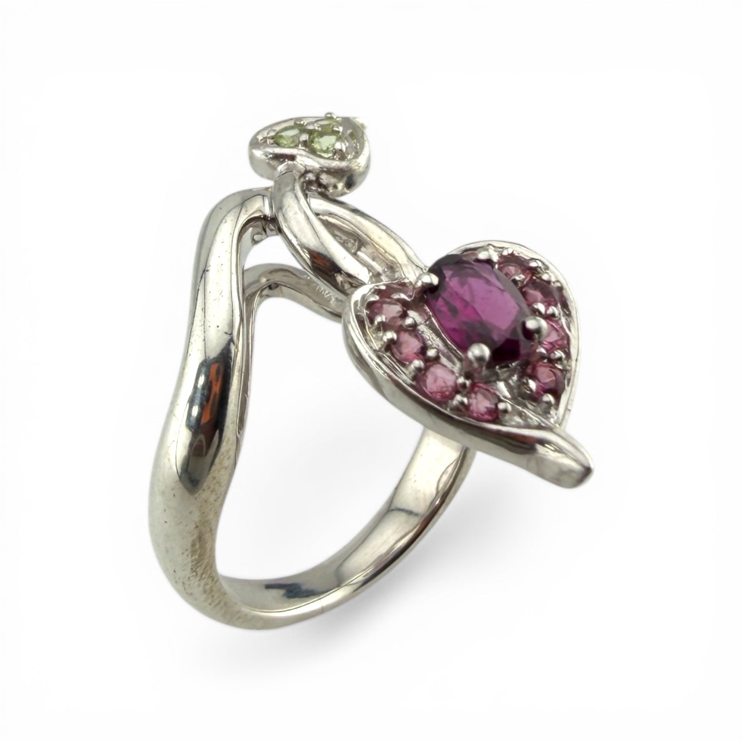 Sterling Silver Double Heart "Flower" Ring
