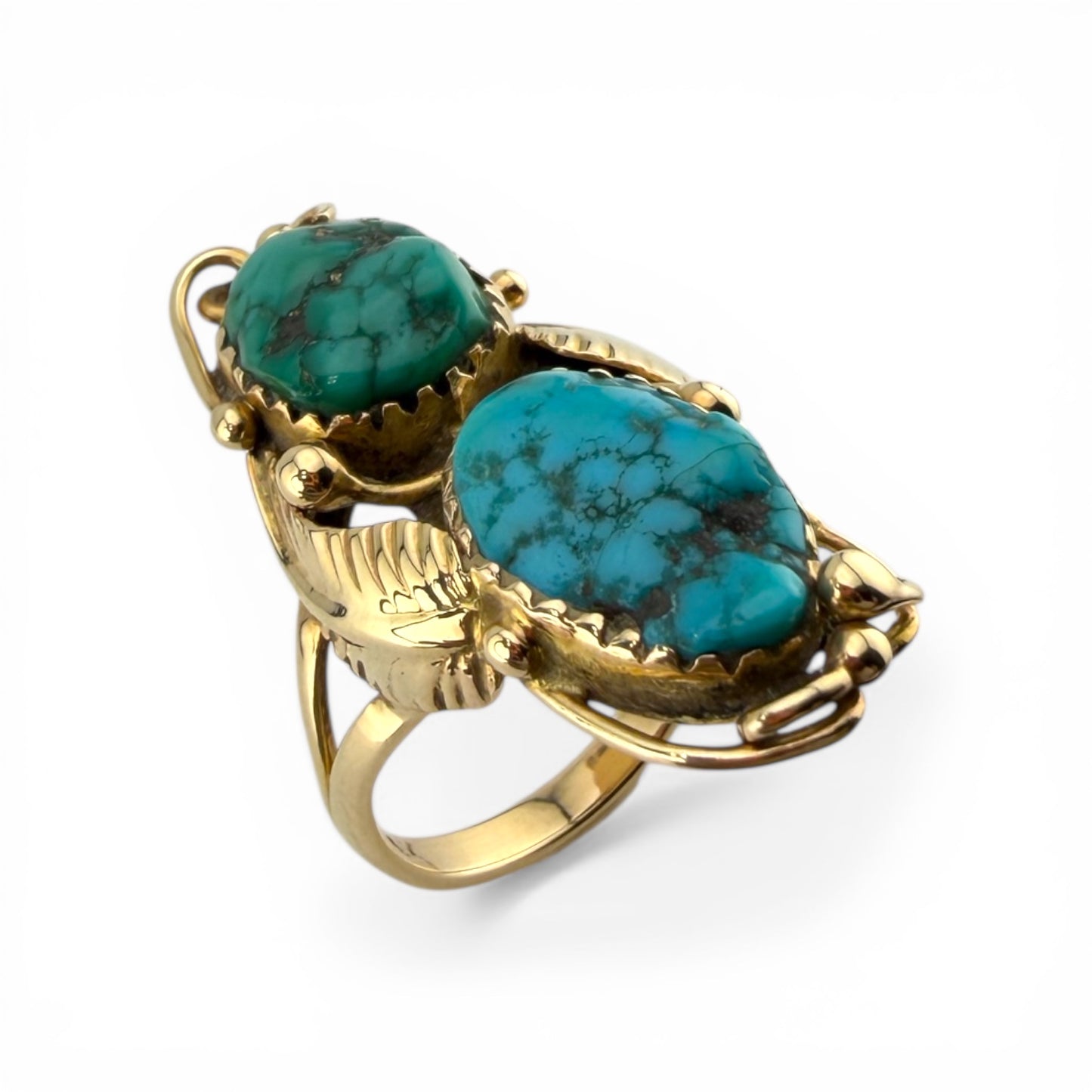 14K Native American Turquoise Ring