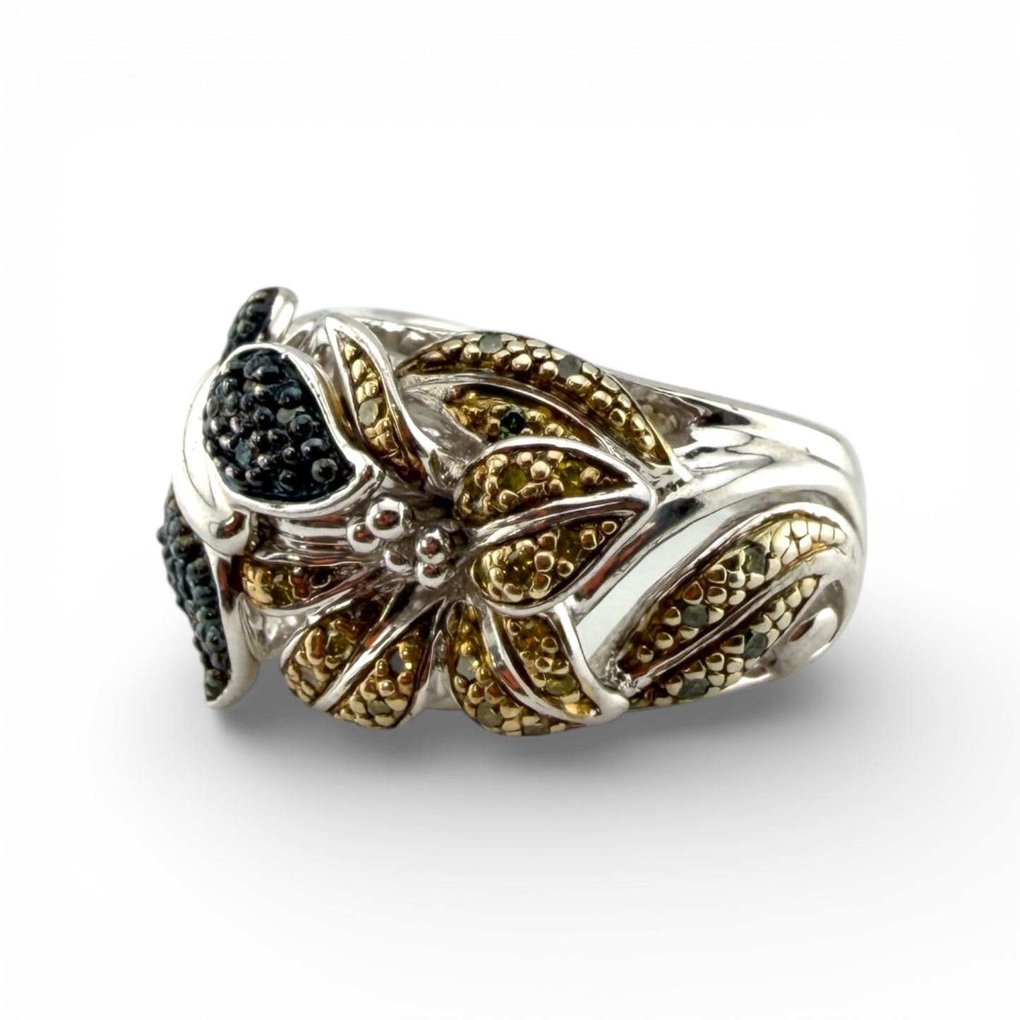 Sterling Silver & .25CTW Diamond Ring