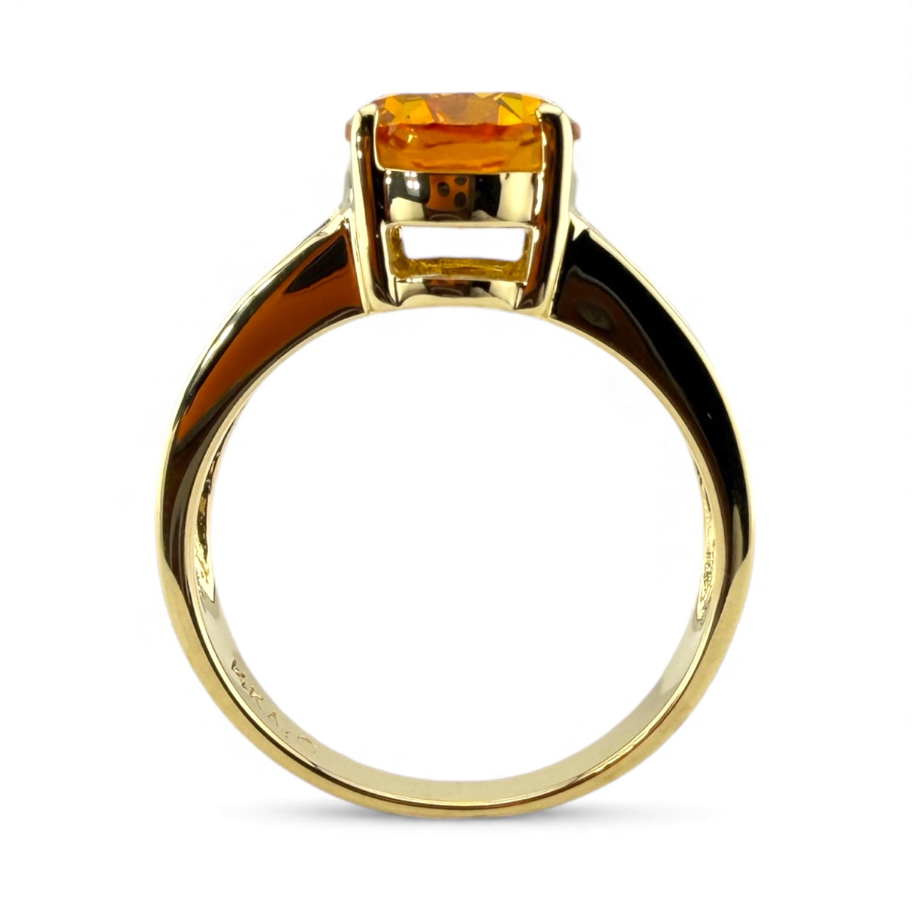 Y14K Citrine & .12CTW Diamond Ring