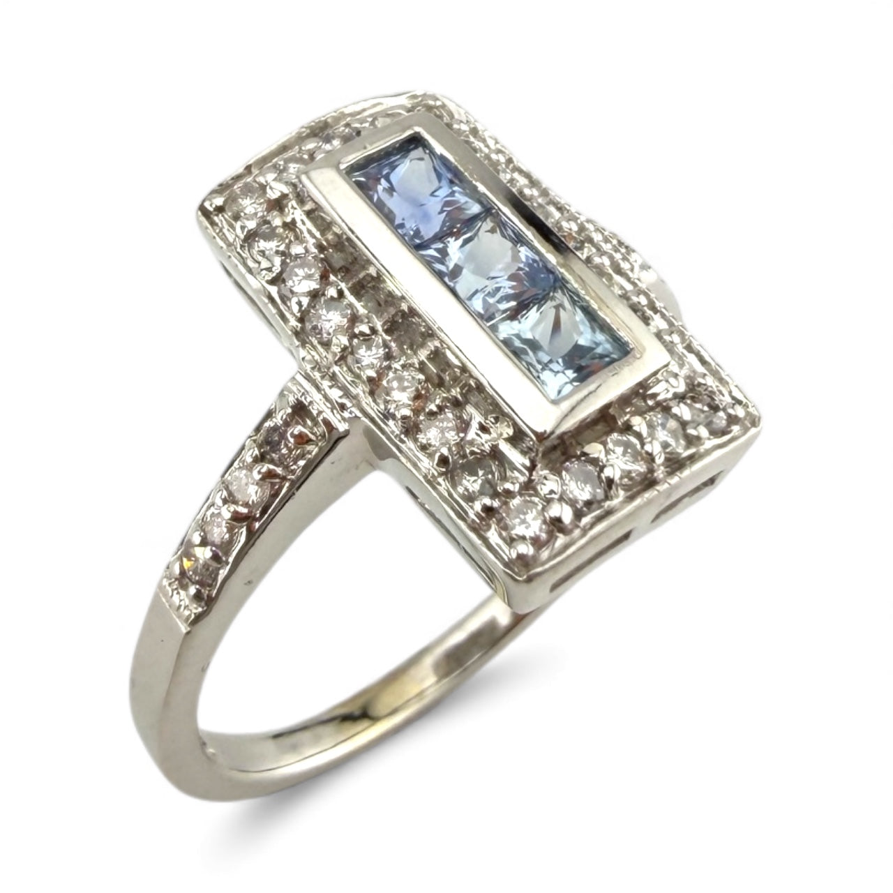 White 14K .40CTW Tanzanite & .25CTW Diamond Ring
