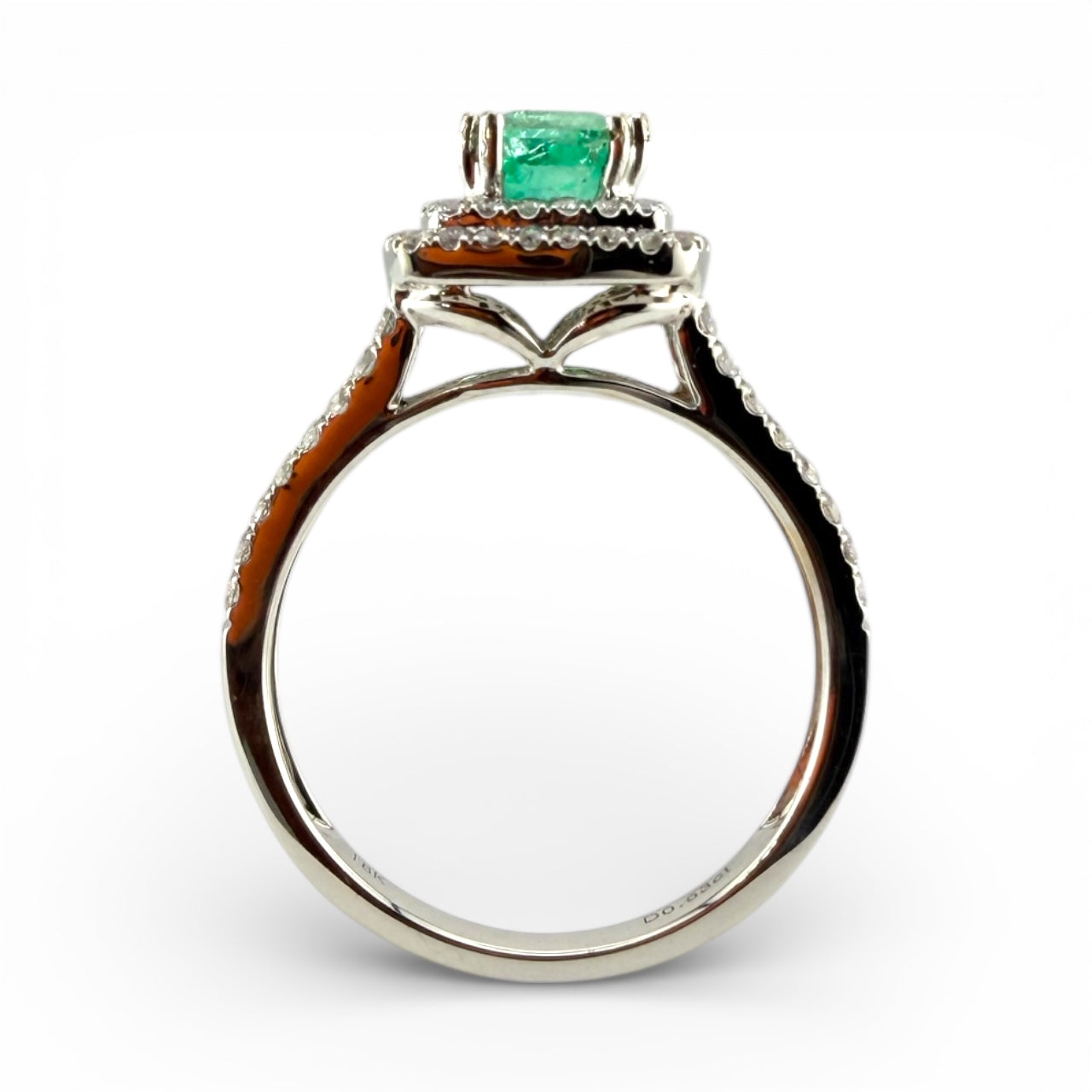 White 18K .84CT Emerald & .53CTW Diamond Ring