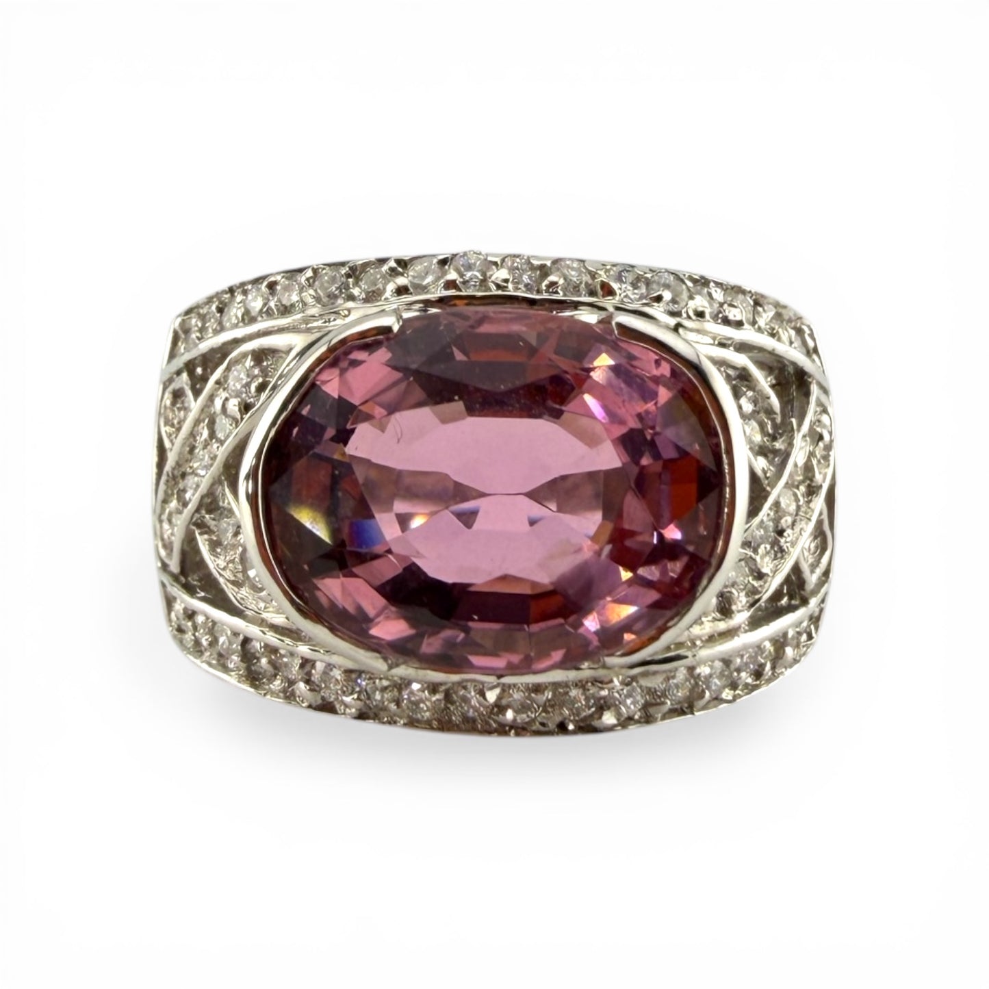 W18K Tourmaline & .50CTW Diamond Ring